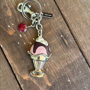 Coach Pink and Silver Ice Cream Keychain Purse Accessory